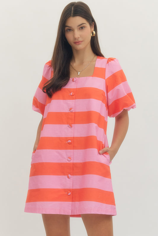 Sunset Stripe Mini Dress