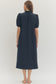 Classy Button Front Midi Dress In Navy