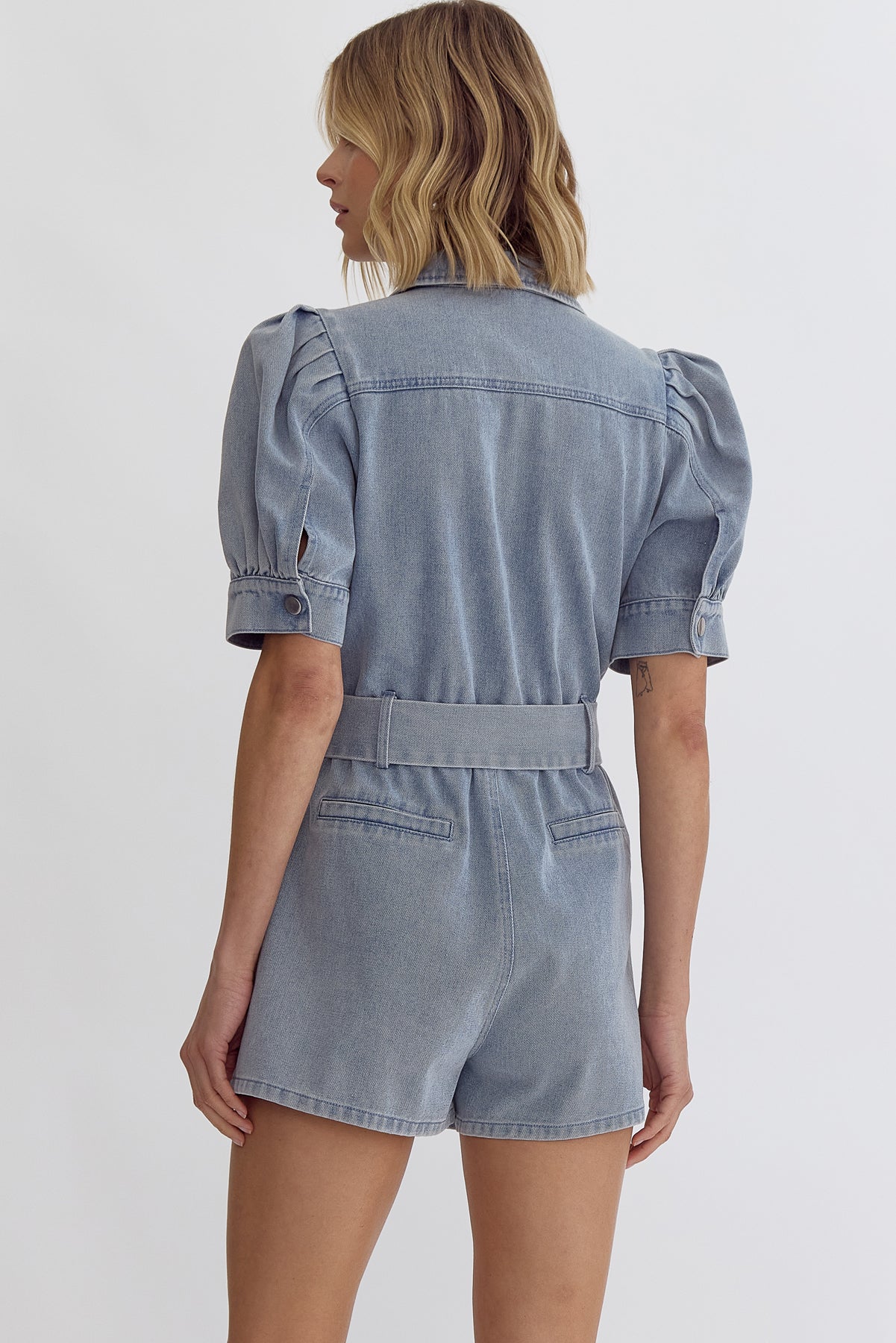 Denim & Diamonds Romper in Light