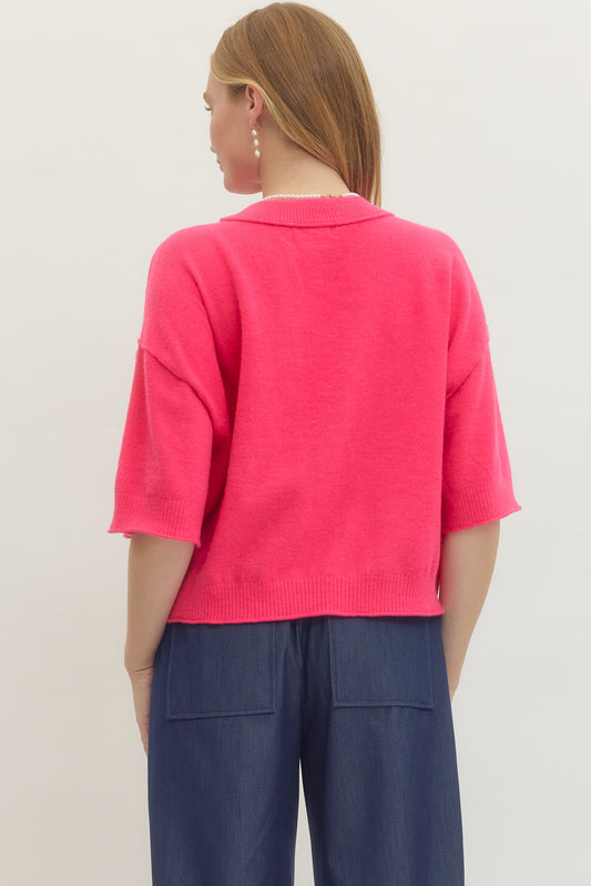 Knit Pullover In Pink