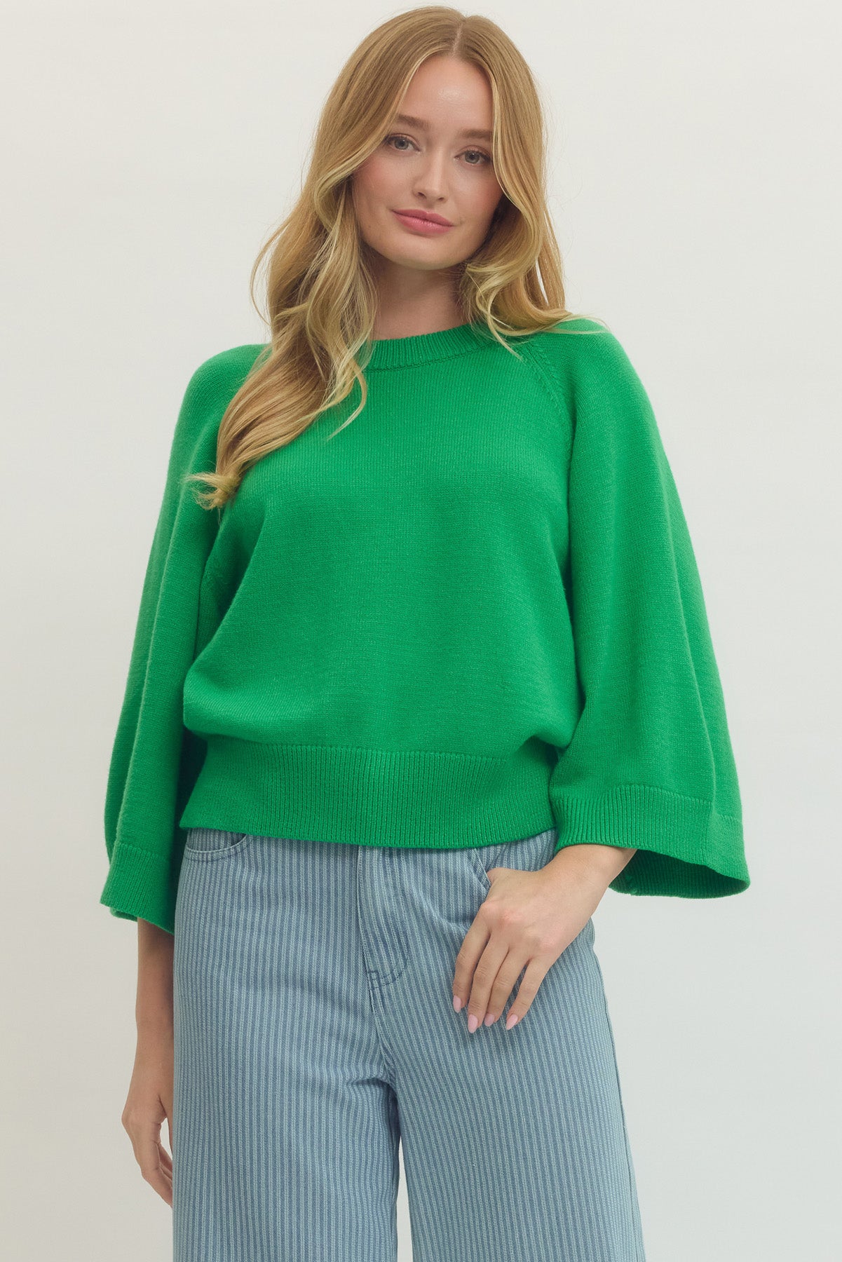 Sunny Days Knit Top In Green