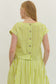Cabana Stripe Button Back Top In Lime