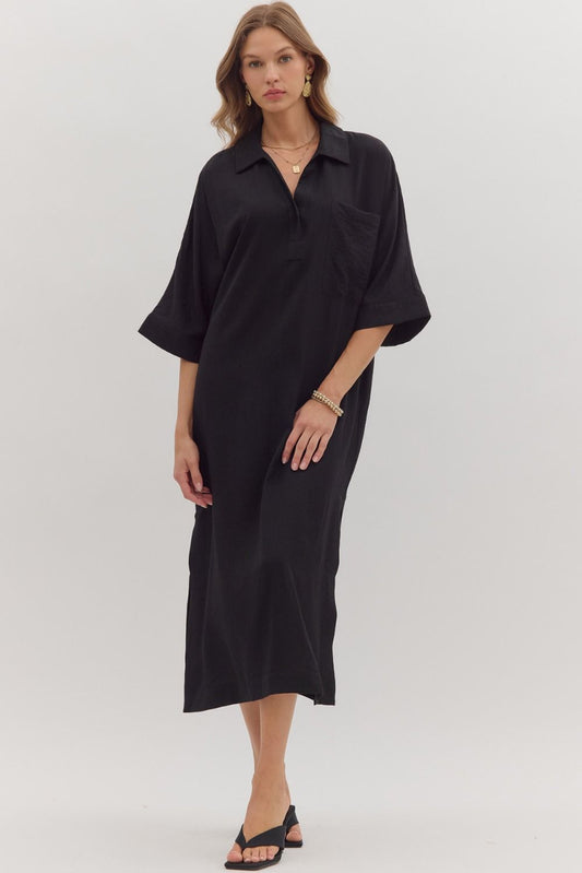 Easy Breezy Midi In Black