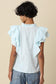 Elodie Ruffle Trim Tie Blouse In Blue