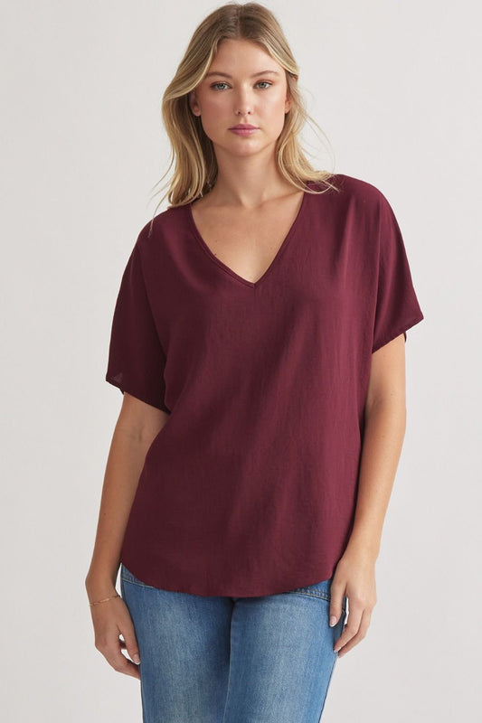 Amy Top In Burgundy