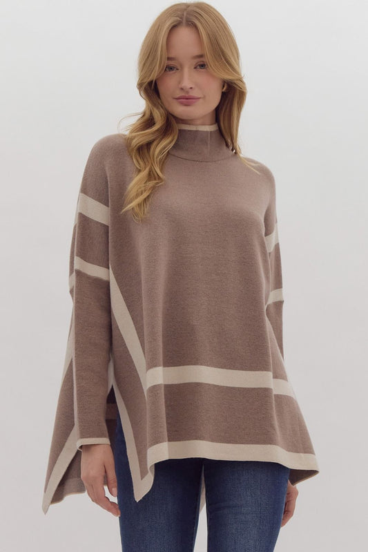 Laura L/S Mock Neck Sweater in Mocha