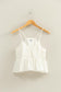 Eyelet Button Detail Peplum Top in White
