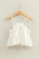 Eyelet Button Detail Peplum Top in White