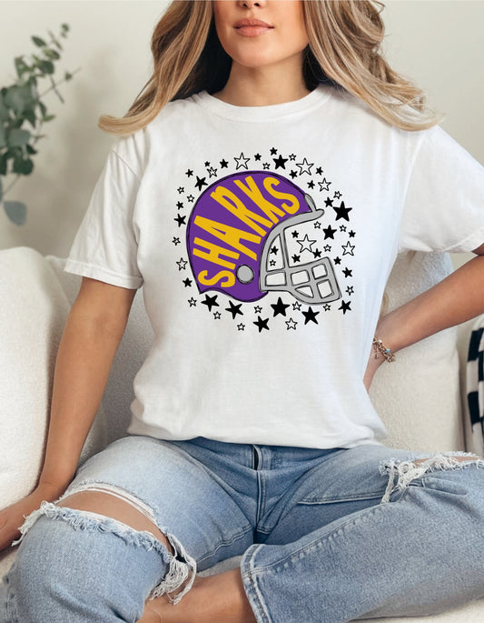 Port Saint Joe Sharks Cropped Shirt in White