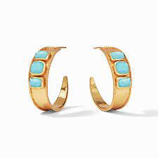 Julie Vos Savory Statement Hoops Bahamian Blue