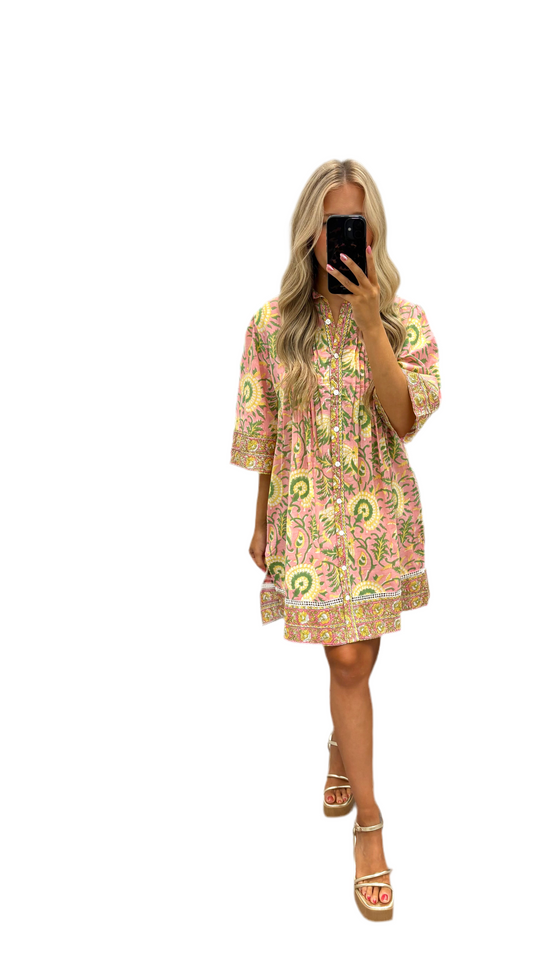 Lyda Mini Dress in Sunset Yellow