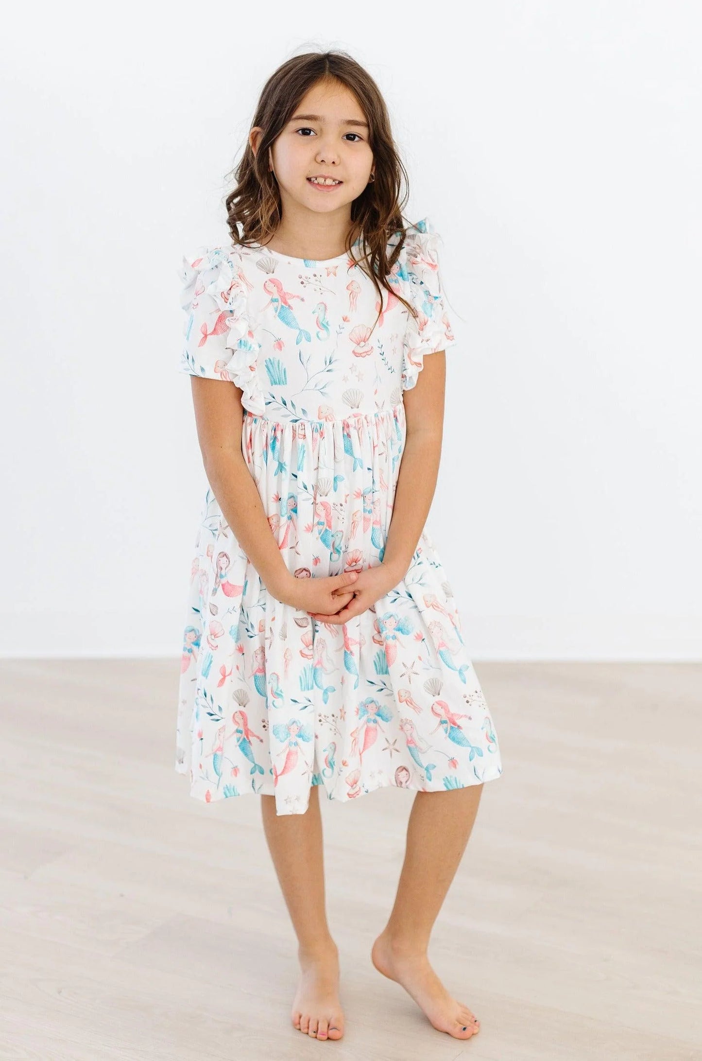 Mila and Rose Mermaid Friends S/S Ruffle Twirl Dress