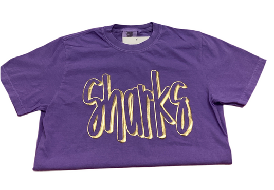 Sharks Bubble Letter Tee