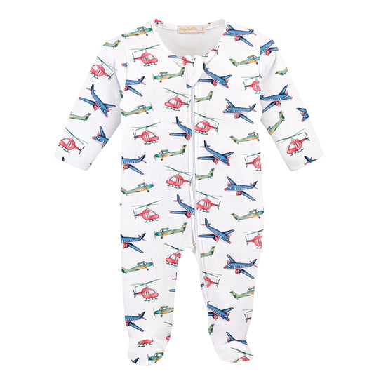 Baby Chic Aircraft Zipper Footie