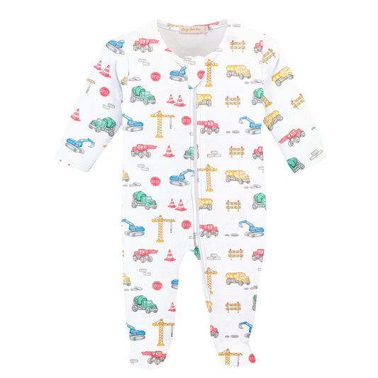 Baby Chic Building Zipped Footie