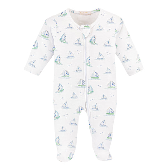 Baby Club Chic Blue Sails Zipped Footie