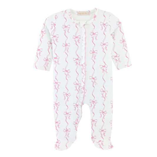 Baby Chic Coquette Bows Zipper Footie