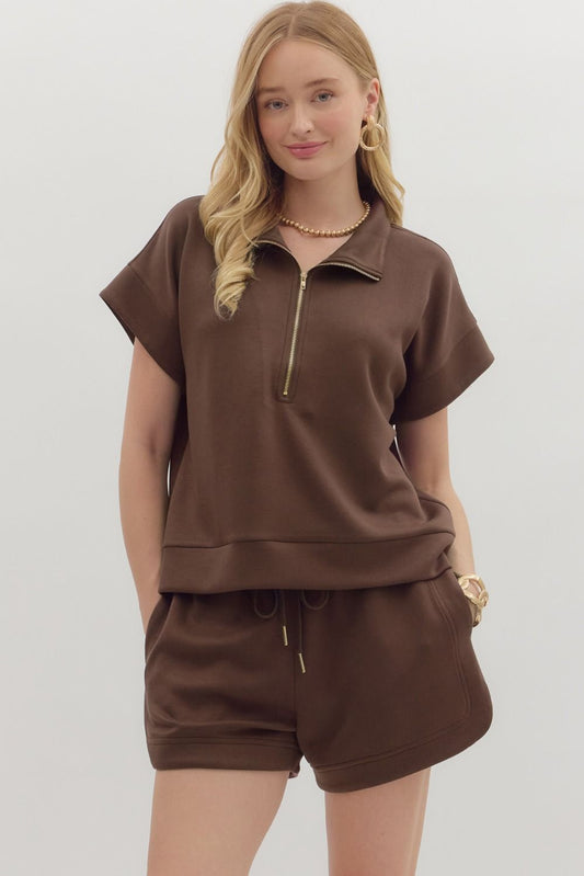 Fall Favorite Short Set In Espresso