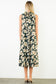 Fall Florals Sleeveless Long Dress With Tie Back