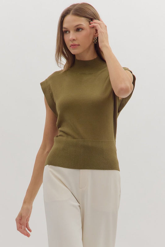 Falling For You Sweater In Olive