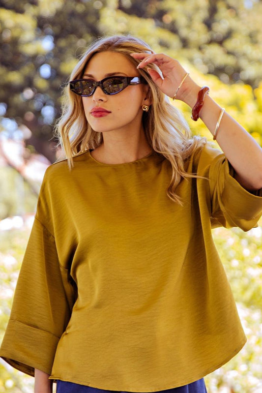 Falling Softly Blouse In Mustard