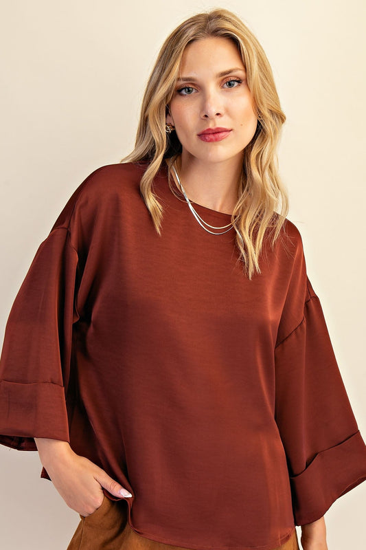 Falling Softly Blouse In Sienna