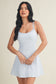 Feels Like Summer Gingham Double Layered Mini Dress In Blue
