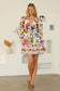 Floral Border Print Mini Dress