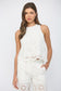 Floral Eyelet Lace Top In Off White