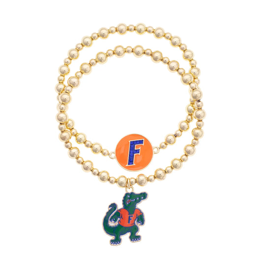 Florida Gators Ball Bead Bracelet Set of 2