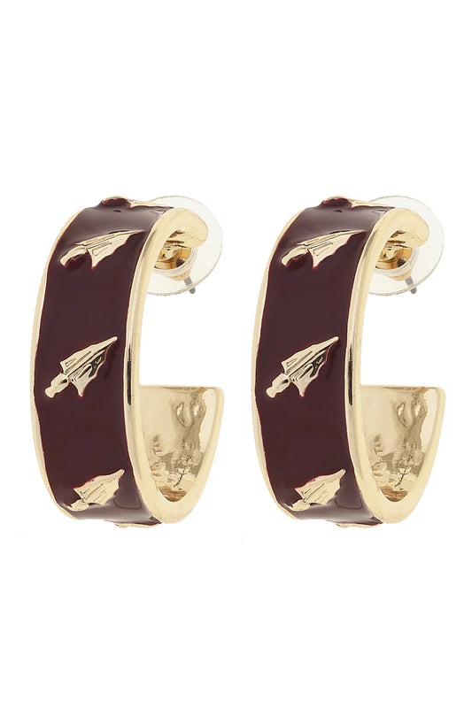 Florida State Seminoles Enamel Logo Hoop Earrings