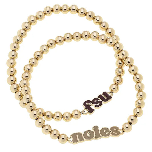 Florida State Seminoles Slogan Ball Bead Bracelet Set