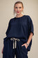 Flowy & Sleek Pants Set In Navy