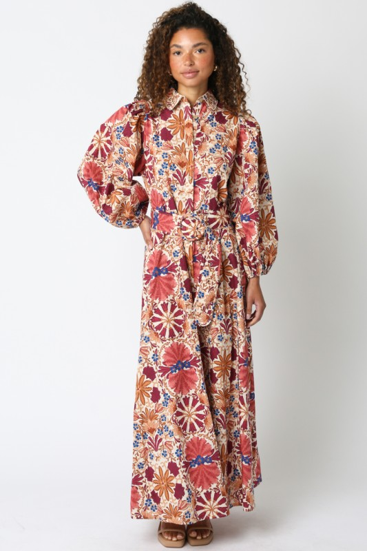 Forever Thankful Floral Belted Maxi Dress