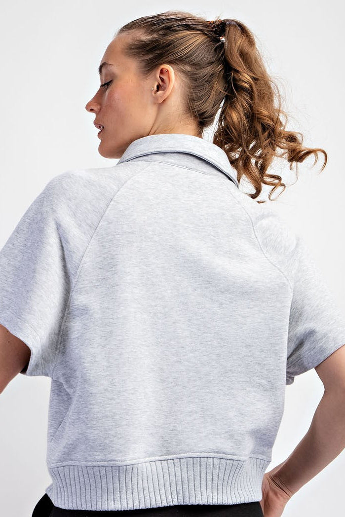 French Terry Short Set In Heather Grey