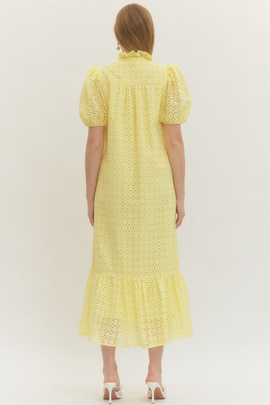 Freshly Picked Midi Dress In Lemon