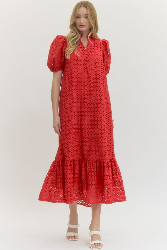Freshly Picked Midi Dress In Red