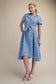Front Tie Flower Print Dress in Blue