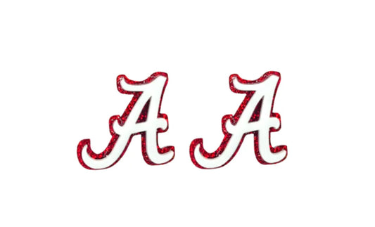 Alabama Crimson Tide Glitter Stud Earrings