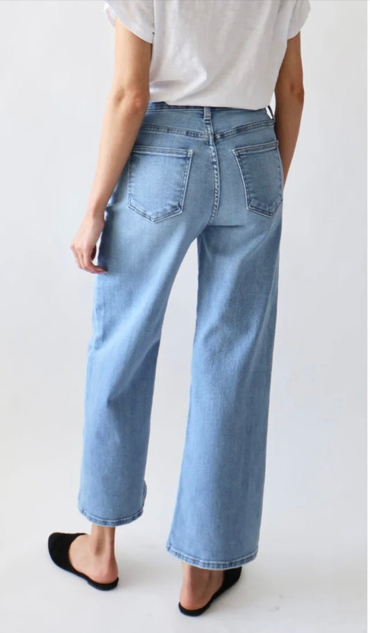 Casey High Rise Wide Leg Jean In Medium Denim