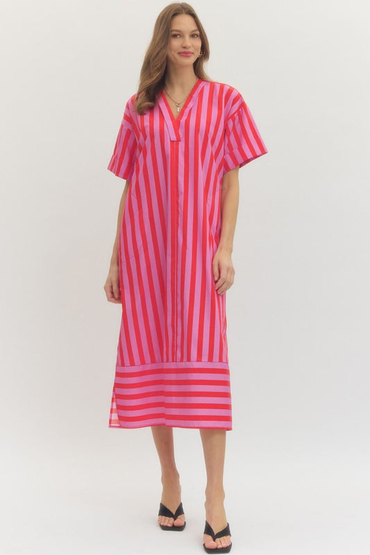 Fun Stripes Midi Dress