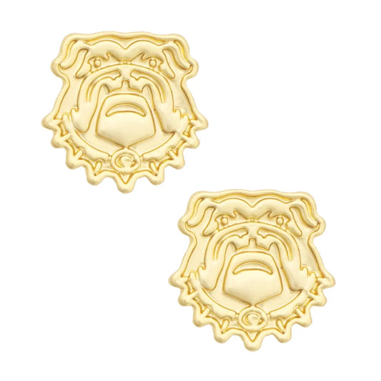 Georgia Bulldogs 24K Stamped Logo Stud Earrings
