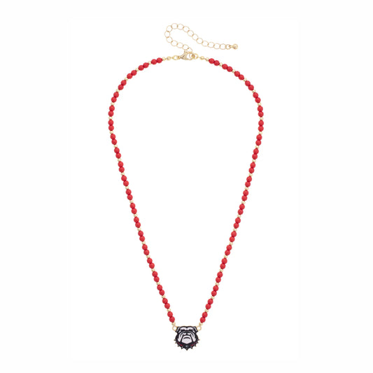 Georgia Bulldogs Beaded Spirit Necklace