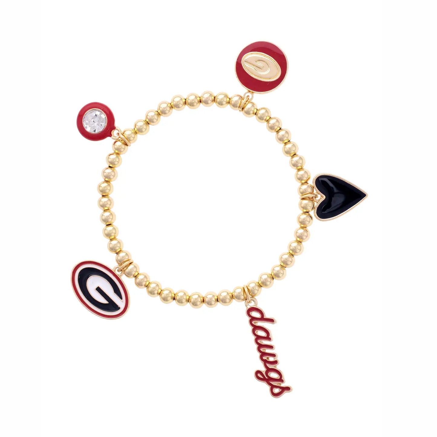Georgia Bulldogs Enamel Icons Stretch Bracelet