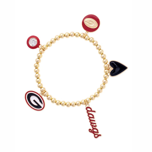 Georgia Bulldogs Enamel Icons Stretch Bracelet