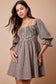 Gingham Plaid Smocked Dress In Brown