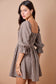 Gingham Plaid Smocked Dress In Brown