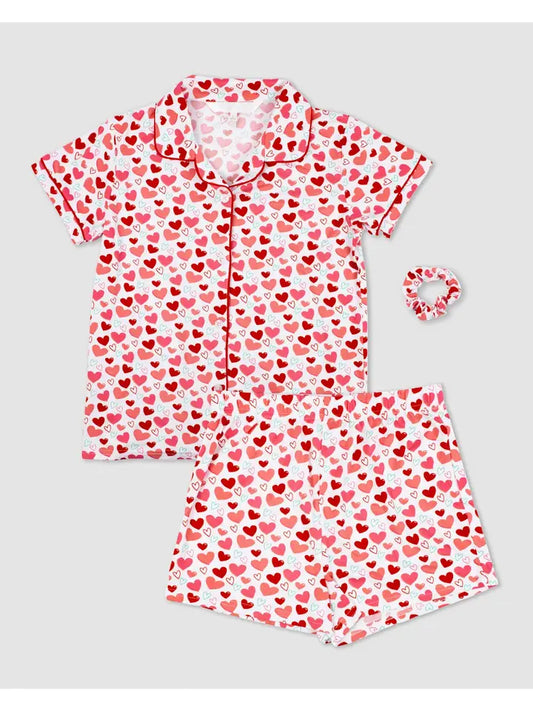 Girl's All You Need Is Love Sleep Shorts Set