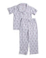 Girls 2pc Monkey Print Piped Pajama Set