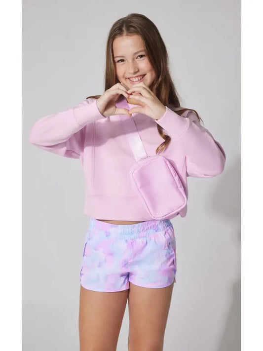 Girls Everyday Short Set in Tie Dye Pink
